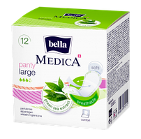 Гигиенические прокладки с экстрактом зеленого чая Bella Medica Panty Large, 12 шт