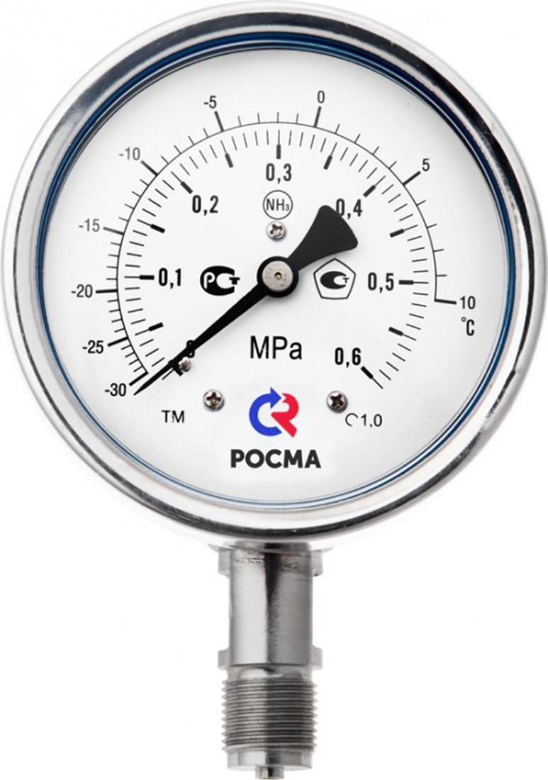 Манометр ТМ- 621Р.00(0-1МРа) (-30-+25C)G1/2.1,0.NH3 аммиак нерж сталь