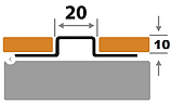 Профиль разделительный, Н=10мм ПП 20-10НСП полированный из нержавеющей стали 2,7м, фото 2