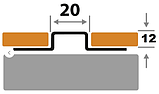 Профиль разделительный, Н=12мм ПП 20-12НСП полированный из нержавеющей стали 2,7м, фото 2