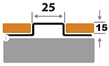 Профиль разделительный, Н=15мм ПП 25-15НСП полированный из нержавеющей стали 2,7м, фото 2