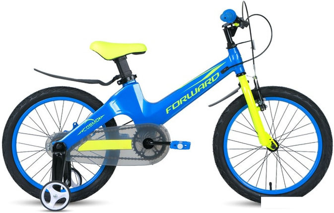 Детский велосипед Forward Cosmo 16 2.0 2021 (синий/желтый), фото 2
