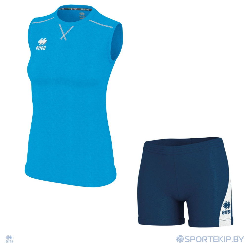 Комплект женской волейбольной формы ERREA ALISON + AMAZON 3.0 Голубой - фото 1 - id-p156545245