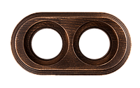 Рамка 2-местная Д 183*96*21мм Старое дерево,Bironi