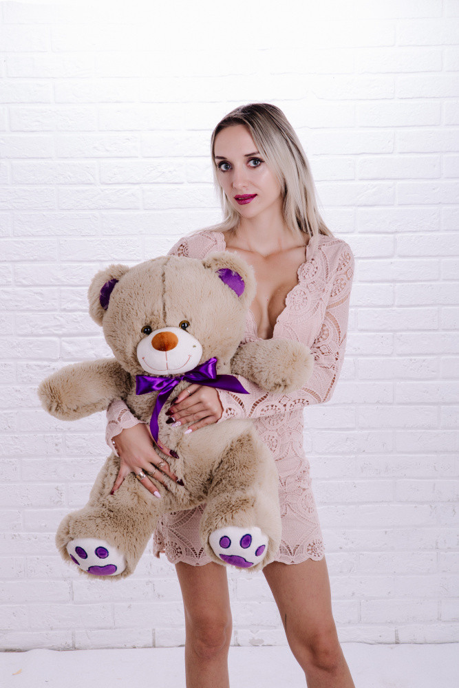 Мишка плюшевый 90см topBear 0906 пепельный