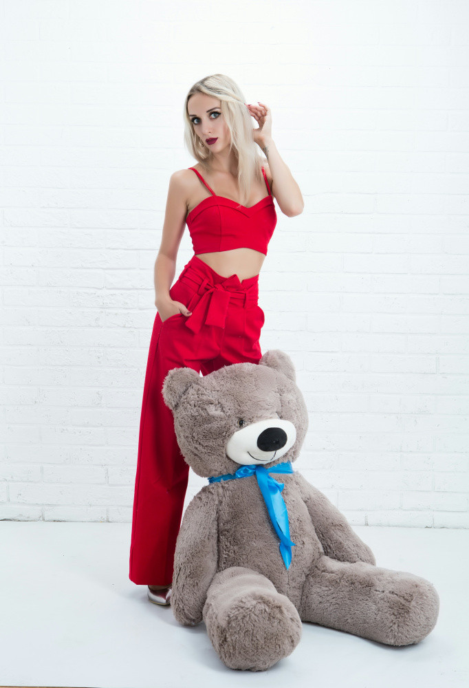 Мишка плюшевый 150см topBear 1502 серый