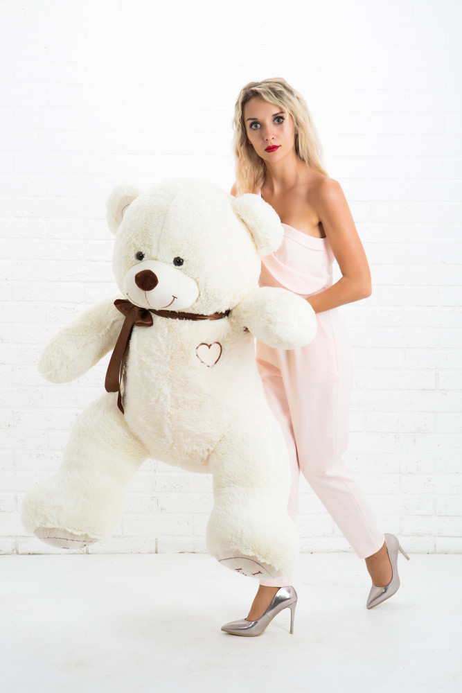 Мишка плюшевый 160см topBear 1600 молочный