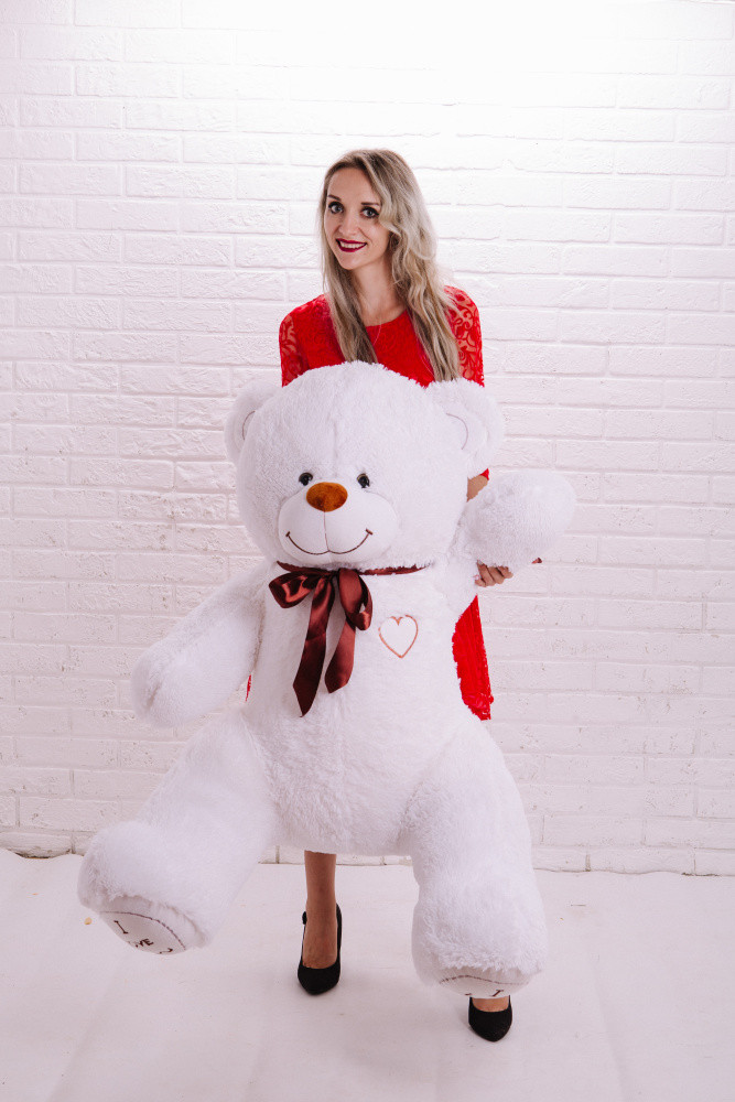 Мишка плюшевый 160см topBear 1600 белый
