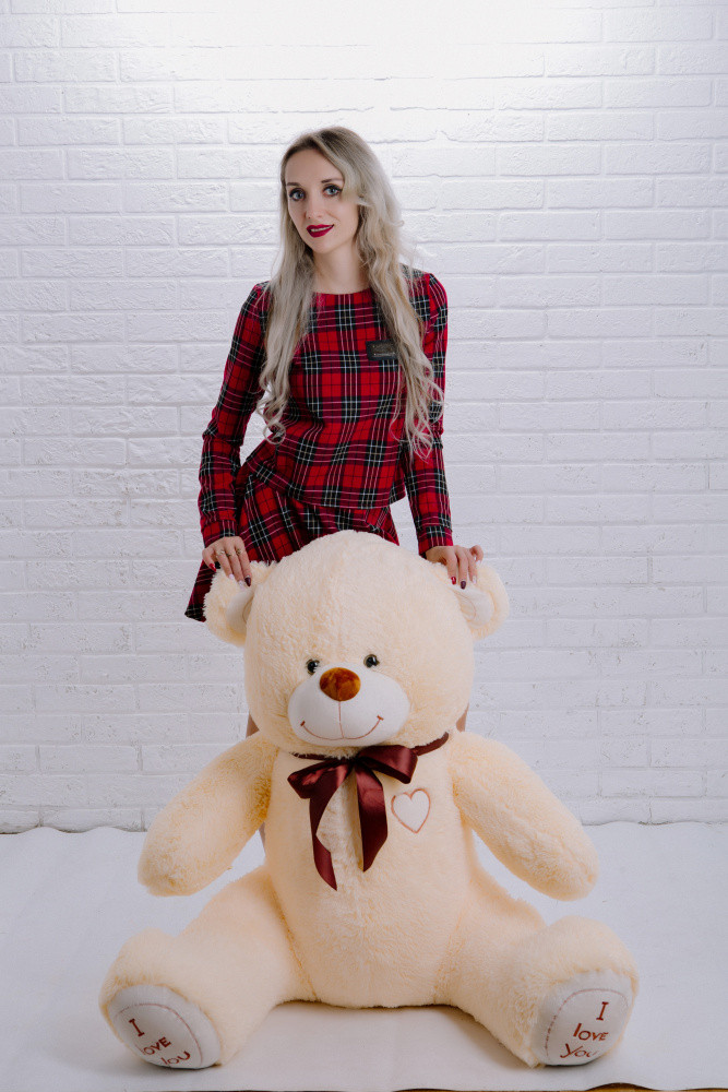 Мишка плюшевый 160см topBear 1600 абрикосовый