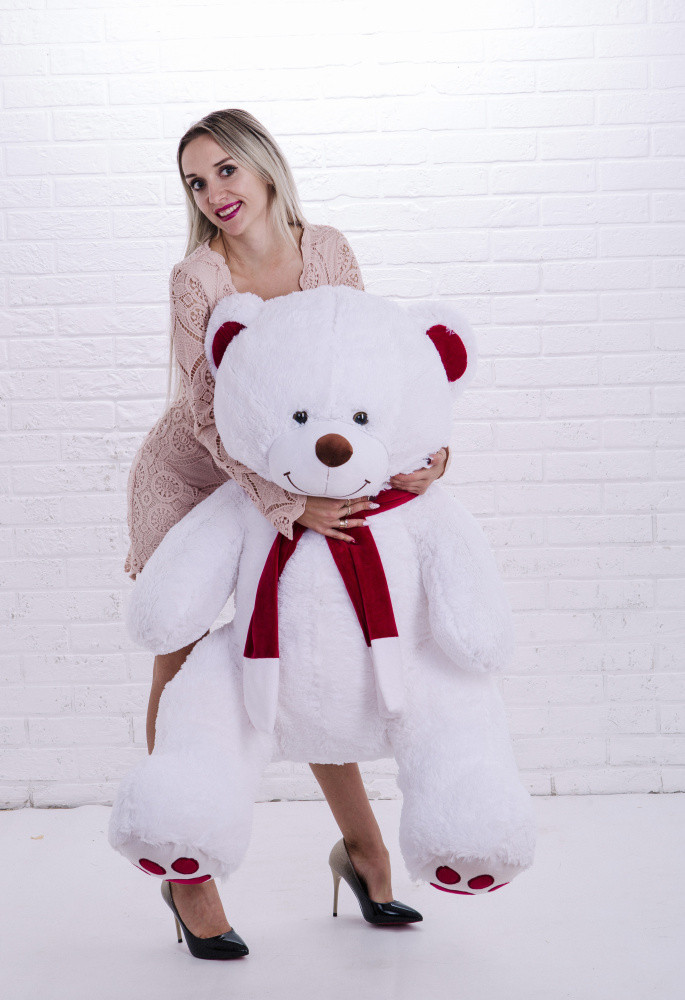 Мишка плюшевый 160см topBear 1603 белый