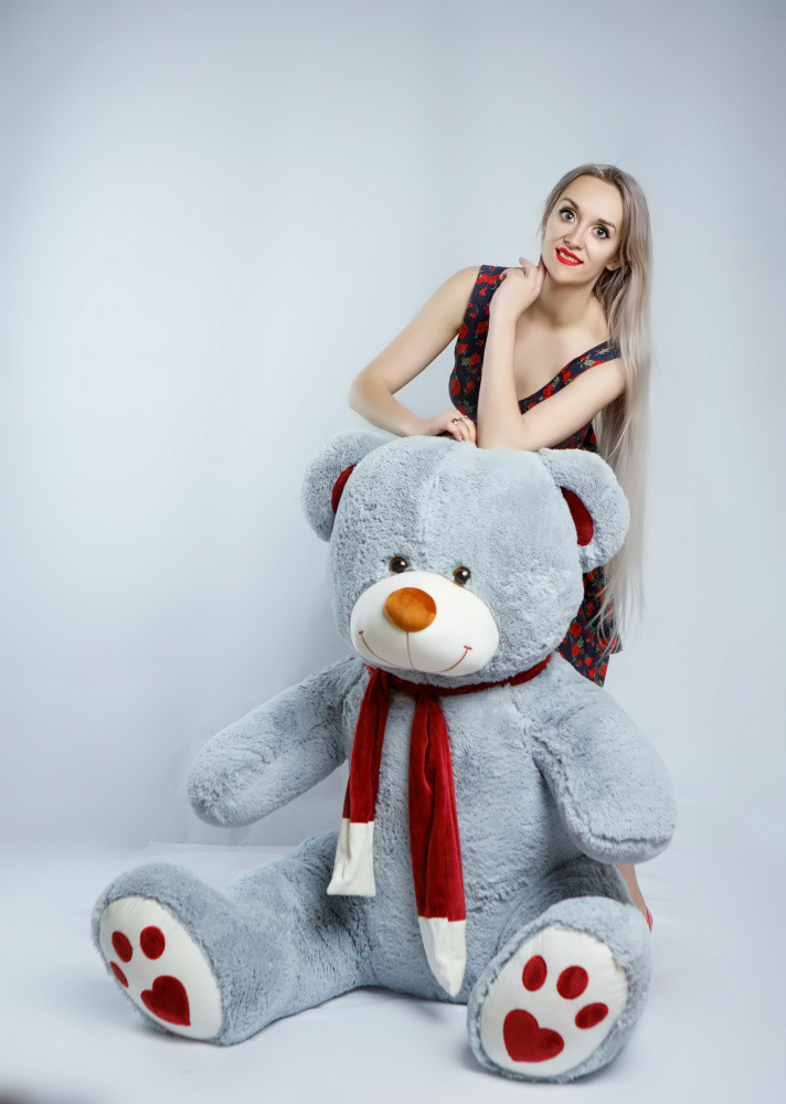 Мишка плюшевый 190см topBear 1903 серый