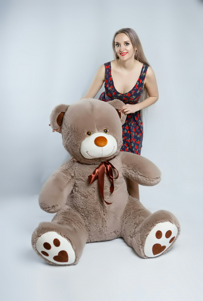 Мишка плюшевый 190см topBear 1904 пепельный