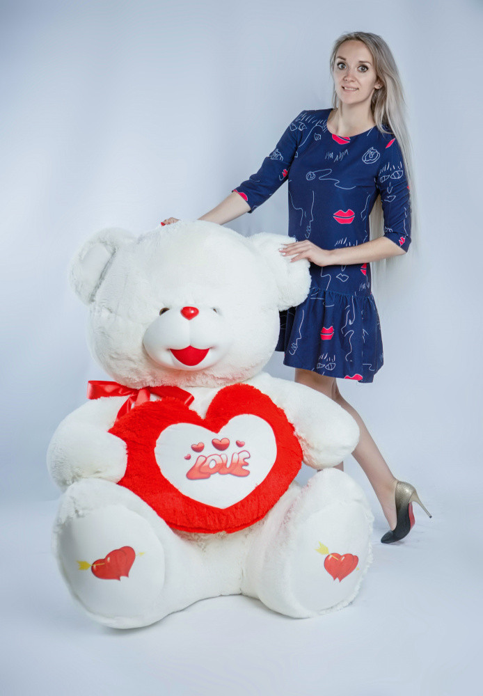 Мишка плюшевый 205см topBear 2107 молочный