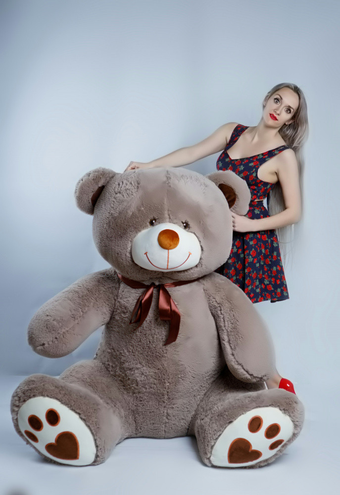 Мишка плюшевый 245см topBear 2504 пепельный