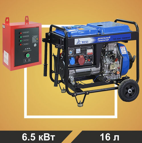 Дизель генератор TSS SDG 7000EH3 с АВР - фото 1 - id-p155444099
