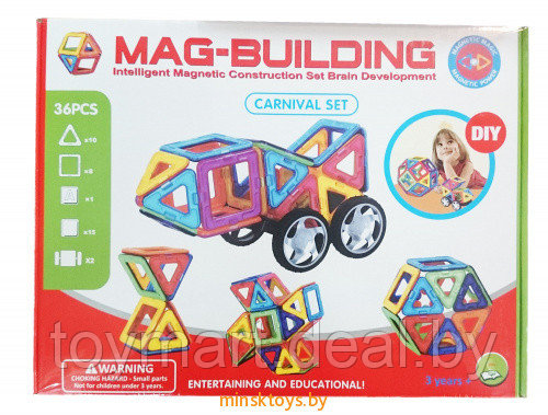 Магнитный конструктор Mag Building, 36 деталей, GB-W36 - фото 1 - id-p156567774