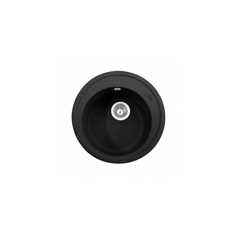 Мойка гранитная для кухни KAISER Ф490 Black Pearl круглая, KGM-490-BP