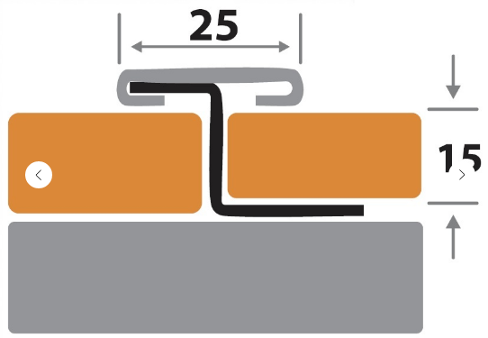 Профиль Т-образный 25 мм под плитку 15мм ПК 15-15НС сатин из нержавеющей стали 2,7м - фото 2 - id-p156609808