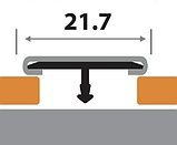 Профиль Т-образный 21,7 мм ЛС 10НСП полированный из нержавеющей стали 2,7м, фото 2