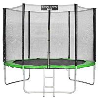 Батут Atlas Sport 312см - 10ft BASIC (3 ноги) с внешней сеткой и лестницей GREEN