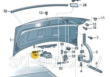 Замок багажника POLO SEDAN, 6RU827505C