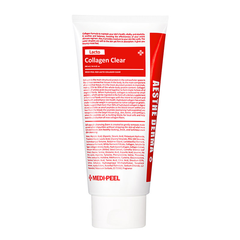MEDI-PEEL 300МЛ! Очищающая пенка для умывания с коллагеном Aesthe Derma Lacto Collagen Clear