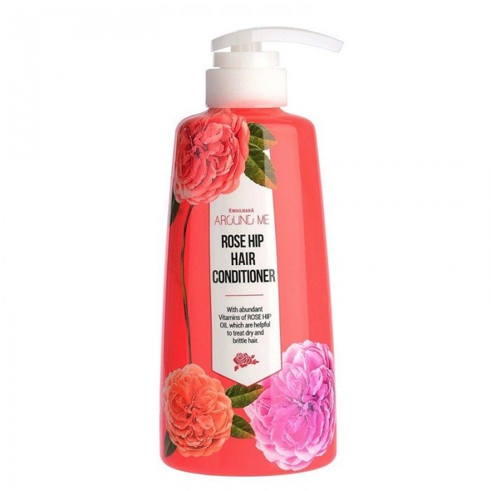 КОНДИЦИОНЕР ДЛЯ ВОЛОС С РОЗОЙ WELCOS ROSE AROUND ME ROSE HIP HAIR CONDITIONER 500 МЛ