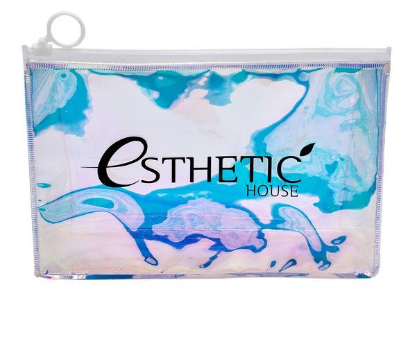 Прозрачная голографическая косметичка-хамелеон на молнии ESTHETIC HOUSE Holographic Cosmetic Bag