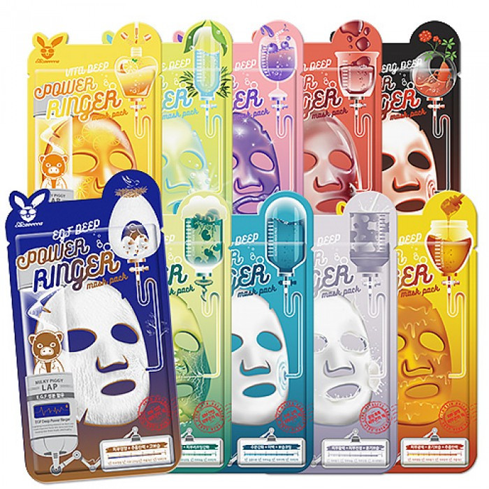 ТКАНЕВЫЕ МАСКИ ДЛЯ ЛИЦА ELIZAVECCA POWER RINGER MASK PACK - 1ШТ