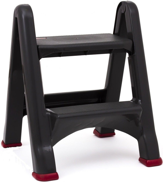 Стремянка Curver Step stool foldable, две ступени, пластиковая, черная, 150кг  08605