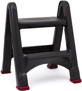 Стремянка Curver Step stool foldable, две ступени, пластиковая, черная, 150кг  08605