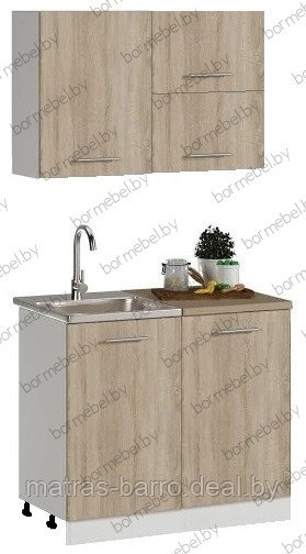 Набор шкафов на кухню серый/дуб сонома 1 метр - фото 2 - id-p156629052