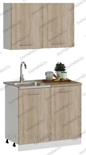 Набор шкафов на кухню серый/дуб сонома 1 метр - фото 4 - id-p156629052