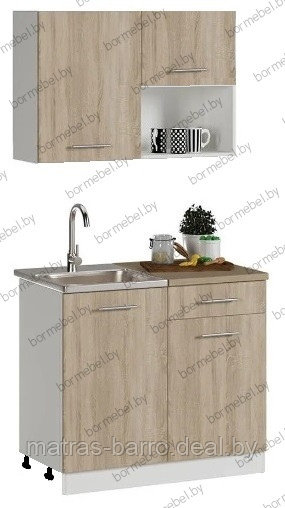 Набор шкафов на кухню серый/дуб сонома 1 метр - фото 6 - id-p156629052