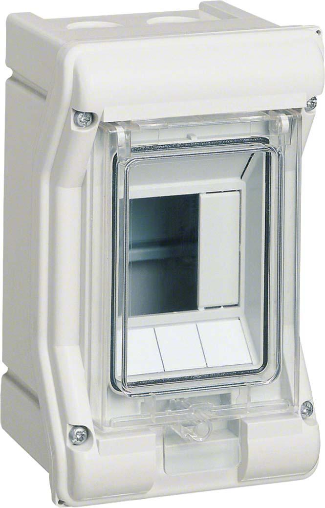Щит наружный 3 места, прозрачная дверца (111x175x93), Class II, IP 65 // Hager - Vector II (Серый) - фото 1 - id-p156629914