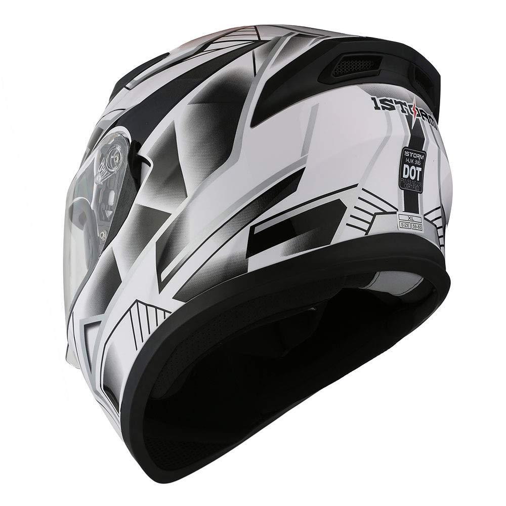 Шлем мото 1STORM HJK316 интеграл с очками белый L - фото 1 - id-p156630806