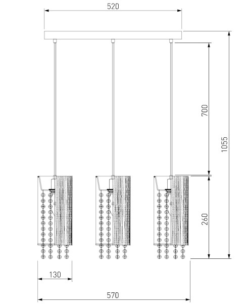 Подвесной светильник с хрусталем Eurosvet 1188/3 хром - фото 2 - id-p156631164