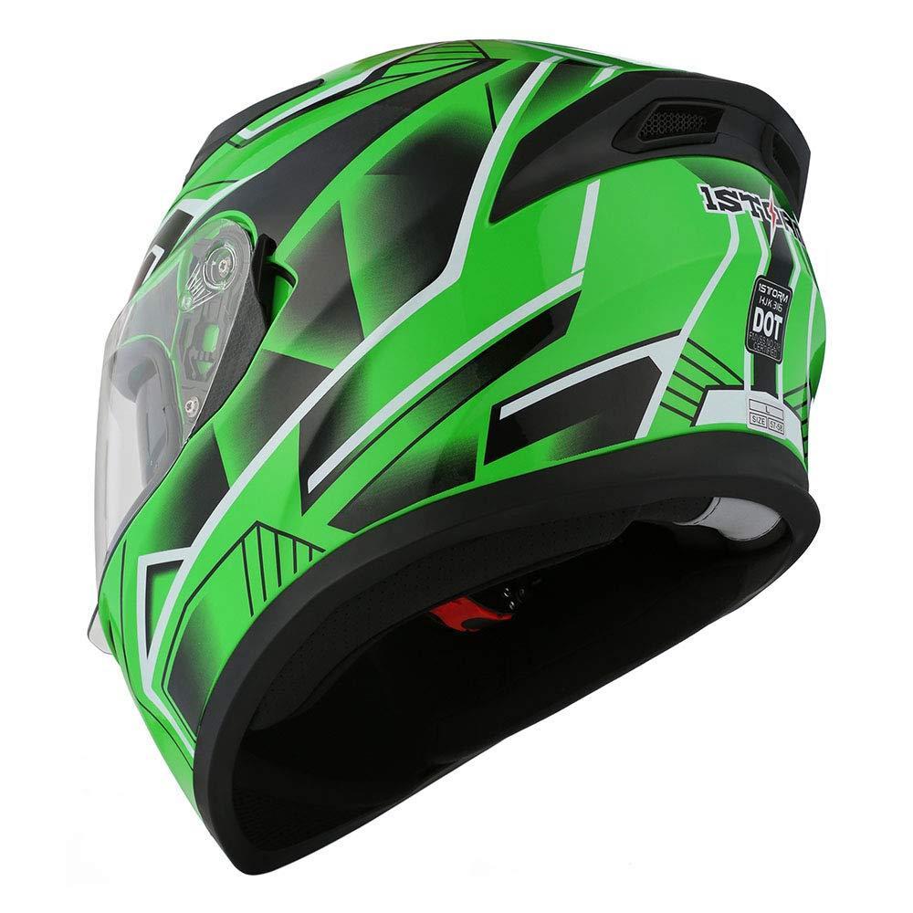 Кроссовый шлем 1STORM HJK316 интеграл с очками зеленый M - фото 1 - id-p156633180