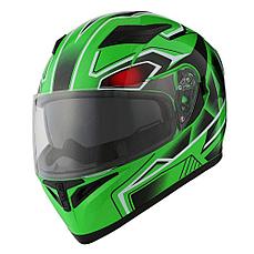 Мотошлем helmet 1STORM HJK316 интеграл с очками зеленый XL
