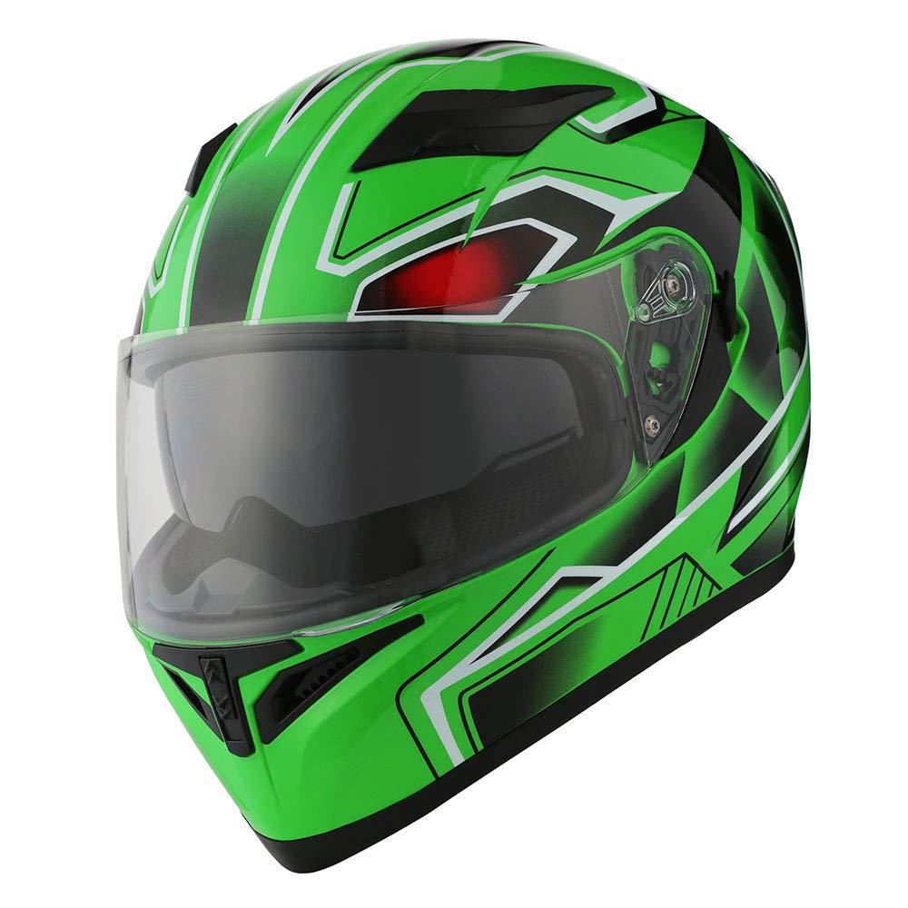 Мотошлем helmet 1STORM HJK316 интеграл с очками зеленый XL - фото 1 - id-p156633583