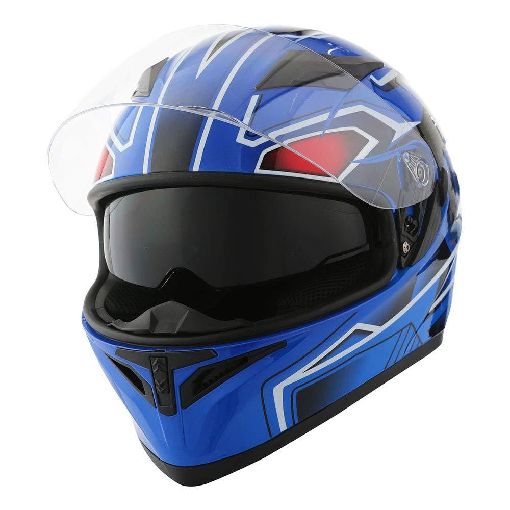 Шлем для мотоцикла 1STORM HJK316 интеграл с очками синий M - фото 1 - id-p156633627