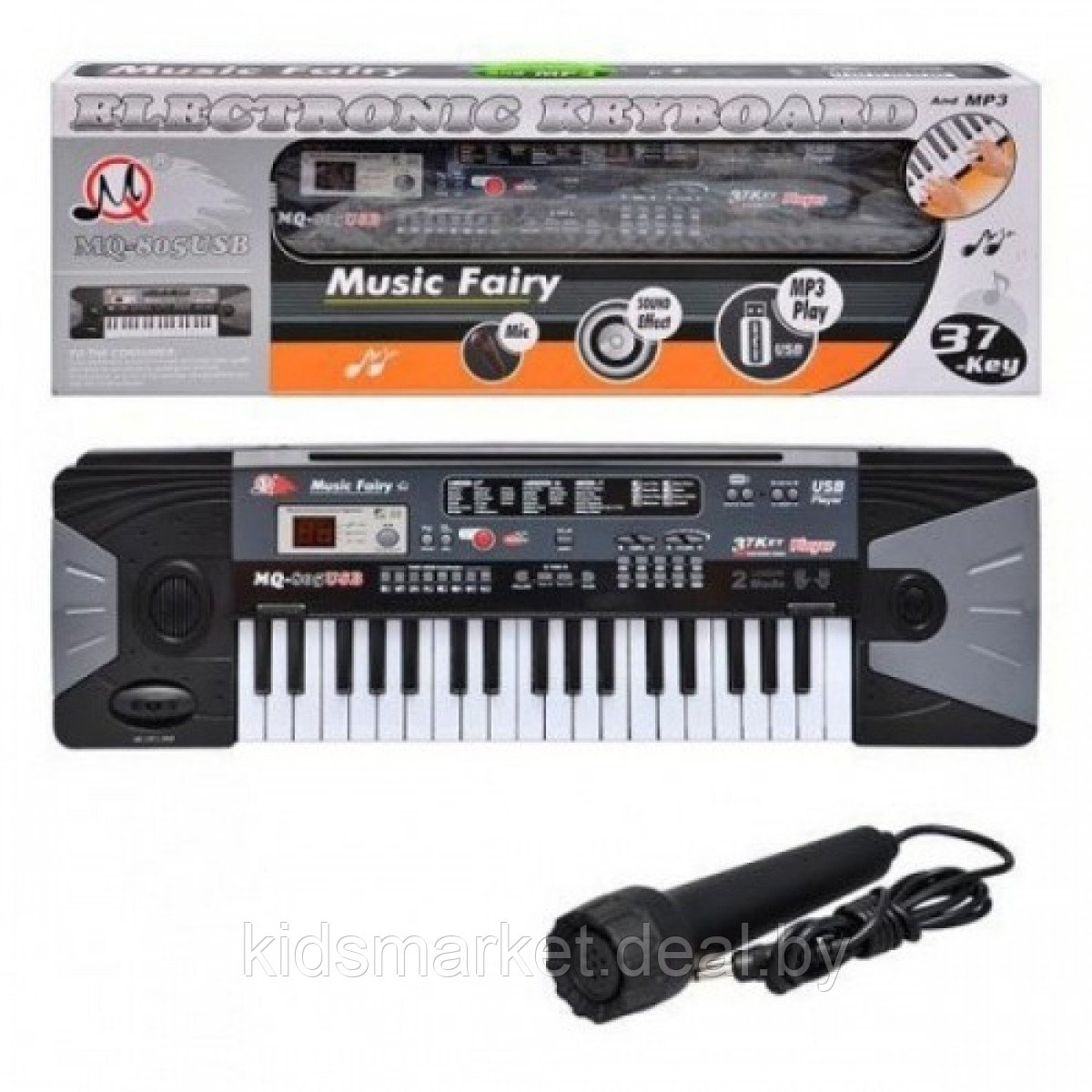 Детский синтезатор пианино ELECTRONIC KEYBOARD - MQ-805 USB, с микрофоном и MP3 от сети - фото 1 - id-p156634478