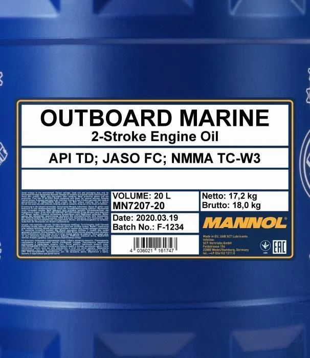 Масло для лодочных моторов 2-Takt Outboard Marine 7207 API TС NMMA TC-W3 20л. - фото 2 - id-p156636351