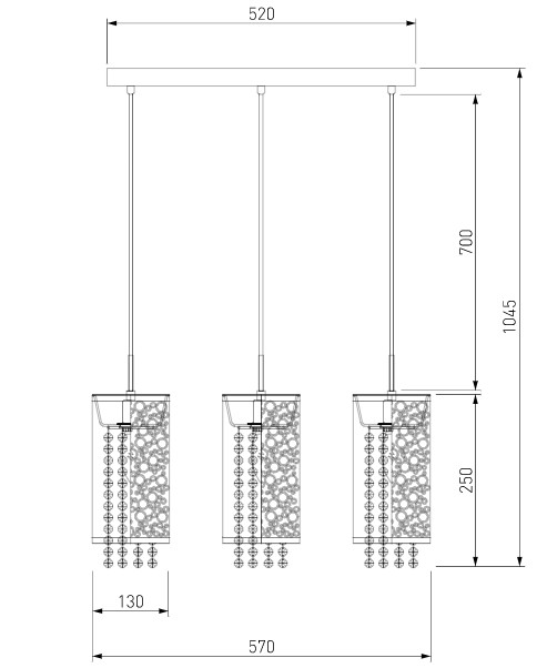 Подвесной светильник с хрусталем Eurosvet 1180/3 хром - фото 4 - id-p156639673