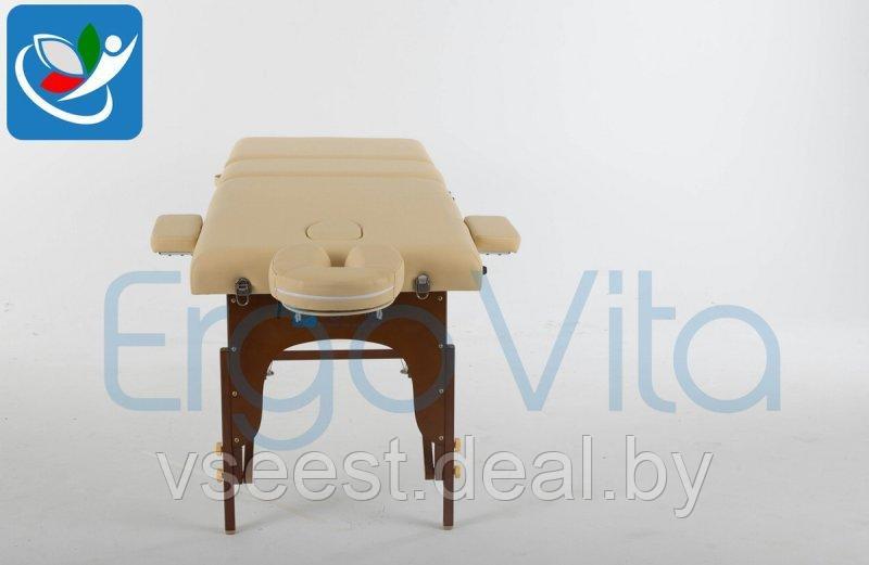 Складной массажный стол ErgoVita Master Plus (бежевый, коричневые ноги) - фото 6 - id-p156640181