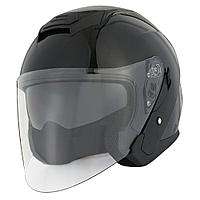 Мотошлем helmet 1STORM HJK526 открытый с очками черный глянцевый XL