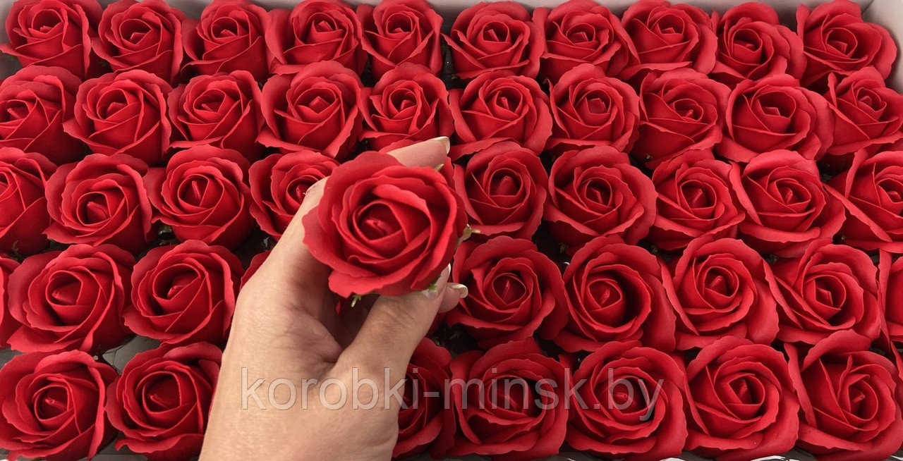 Декоративный цветок-мыло "роза" Красный 5,5*4 50шт.