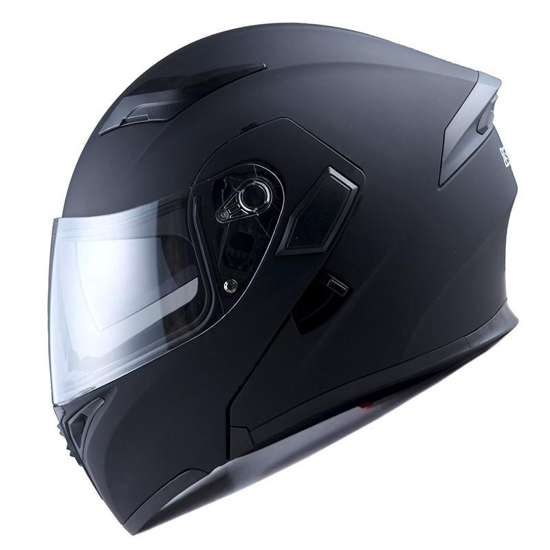 Шлем мото 1STORM HB89 модуляр (с очками) черный матовый L - фото 1 - id-p156729187