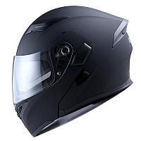 Шлем мотоцикл 1STORM HB89 модуляр (с очками) черный матовый XL