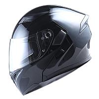 Шлем мотоциклетный 1STORM HB89 модуляр (с очками) черный глянцевый M